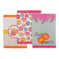 Kit Panos De Prato Teka Fiori Donuts 3 Peças Foto mini 1