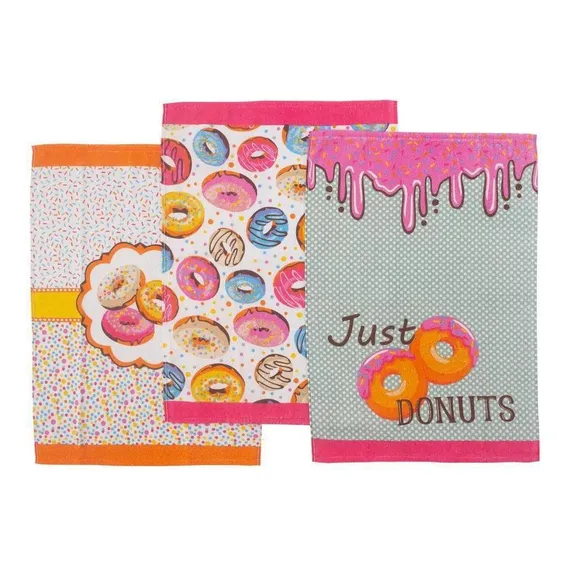 Kit Panos De Prato Teka Fiori Donuts 3 Peças Foto 1