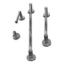 Kit Papeleira Cabide Toalheiro 60cm Toalheiro 30cm Redondo Trend Metais Foto mini 3