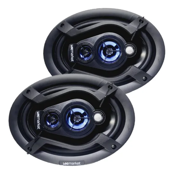 Kit Par Alto Falante 6x9 150wrms Oval Universal We Market Automotivo Portas Tampão E Caixa Bob Grave Top Carros E Caminhonetes Quadriaxial 69 Black Carcaça Ferro Premium Foto 1