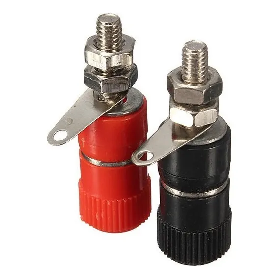 Kit Par Borne Para Plug Banana Preto E Vermelho 11x33mm Cor Não Aplica Foto 1