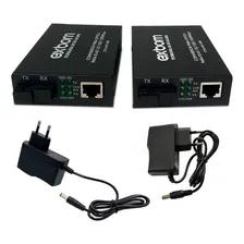 Kit Par Conversor De Fibra Óptica Para Rj45 0/100/1000 A-b Foto  mini 1
