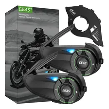 Kit Par Fone Moto Ejeas Q8+ Controle Guidão Intercomunicador Foto  mini 1
