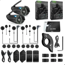 Kit Par Fone Moto Ejeas Q8+ Controle Guidão Intercomunicador Foto mini  2