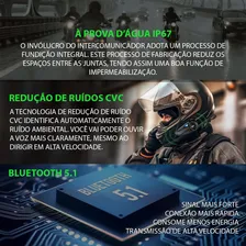 Kit Par Fone Moto Ejeas Q8+ Controle Guidão Intercomunicador Foto mini 4
