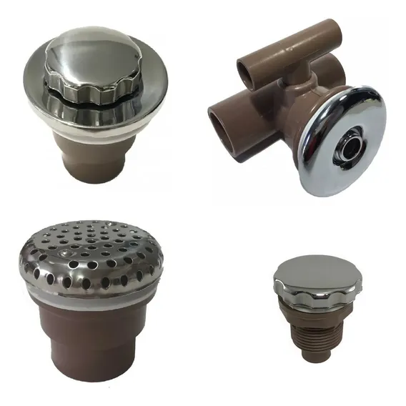 Kit Para Banheira 4 Jato T + 1 Succao + 1 Arejador + 1 Ralo Foto 1