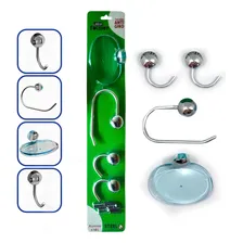 Kit Para Banheiro Acessórios Cromado 4 Peças Twister Foto mini 1