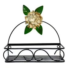 Kit Para Banheiro Com Flores Em Ferro Decoração Cor Betume Foto mini  2