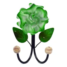 Kit Para Banheiro Com Flores Em Ferro Decoração Cor Verde Foto mini  3