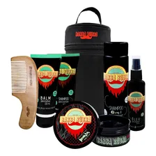 Kit Para Barba Com Óleo 60ml, Balm 100ml, Shampoo 100ml, Shampoo 3 Em 1 De 250ml, Pasta De Cabelo E Necessaire Barba Rubra E Pente De Barba E Cabelo Marco Boni Foto  mini 1