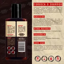 Kit Para Barba Shampoo Balm Oleo Pente Curvo Barba De Macho Foto mini 4