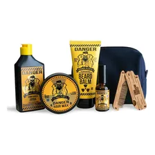 Kit Para Barba Shampoo + Pomada Brilho + Balm + Óleo + Pente Foto  mini 1