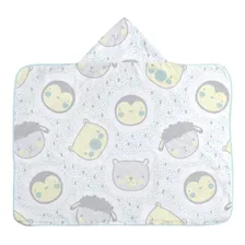 Kit Para Bebê 2 Toalhas Com Capuz Estampadas Menino Menina Cor Azul Foto mini  3