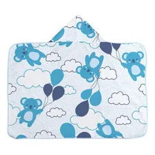 Kit Para Bebê 2 Toalhas Com Capuz Estampadas Menino Menina Cor Azul Foto mini 4