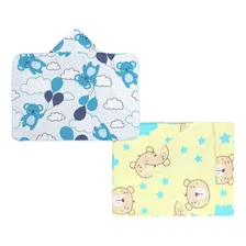 Kit Para Bebê 2 Toalhas Com Capuz Estampadas Menino Menina Cor Azul Foto  mini 1