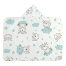 Kit Para Bebê 2 Toalhas Com Capuz Estampadas Menino Menina Cor Azul Foto mini  2
