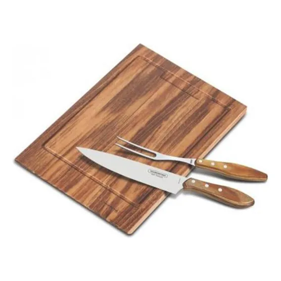 Kit Para Churrasco Tramontina Polywwod Natural - 3 Peças Foto 1