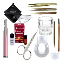 Kit Para Designer De Sobrancelha C/ Régua Diamante + Henna Foto mini 1