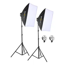 Kit Para Estúdio 2 Softbox 50x70 Soquete 5 Lâmpadas + Tripé Foto  mini 1