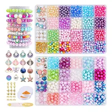 Kit Para Fazer Pulseiras Joias Kit Miçangas Vidro Coloridas Infantil 2 Caixas Com 48 Compartimentos Foto mini 1