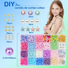 Kit Para Fazer Pulseiras Joias Kit Miçangas Vidro Coloridas Infantil 2 Caixas Com 48 Compartimentos Foto mini 2