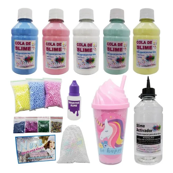 Kit Para Fazer Slime Copo Do Unicórnio P/ Dia Das Crianças Foto 1