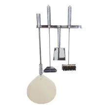 Kit Para Forno A Lenha Pá Madeira Kit Limpeza 40cm Foto mini 1