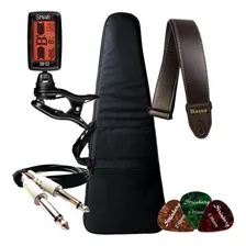 Kit Para Guitarra Capa Luxo Cabo Afinador Correia Foto mini 1
