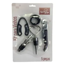 Kit Para Vinhos 5 Peças Tampa Anel Antigotas Corta Top Chef Foto mini 3