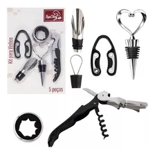 Kit Para Vinhos 5 Peças Tampa Anel Antigotas Corta Top Chef Foto mini 2