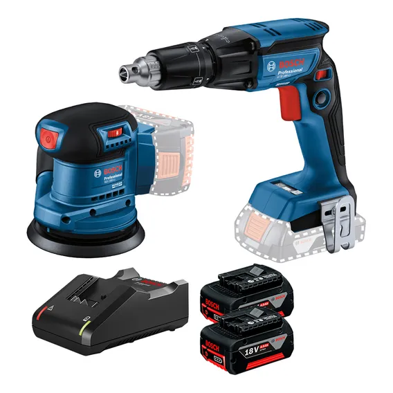 Kit Parafusadeira Drywal Lixadeira Bosch 18v Bivolt Combo Foto 1