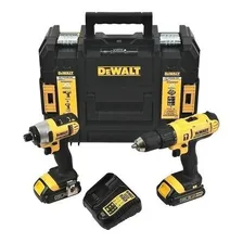 Kit Parafusadeira e Furadeira de Impacto 13mm, Parafusadeira de Impacto 6,35mm Dewalt, Modelo DCK222D2T-BR, Com Maleta de Ferramentas, 2 Baterias 20V MAX 2Ah, 1 Carregador Bivolt Foto mini 1