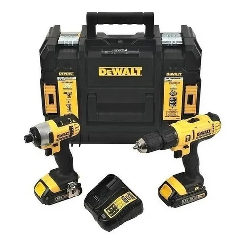 Kit Parafusadeira e Furadeira de Impacto 13mm, Parafusadeira de Impacto 6,35mm Dewalt, Modelo DCK222D2T-BR, Com Maleta de Ferramentas, 2 Baterias 20V MAX 2Ah, 1 Carregador Bivolt Foto 1
