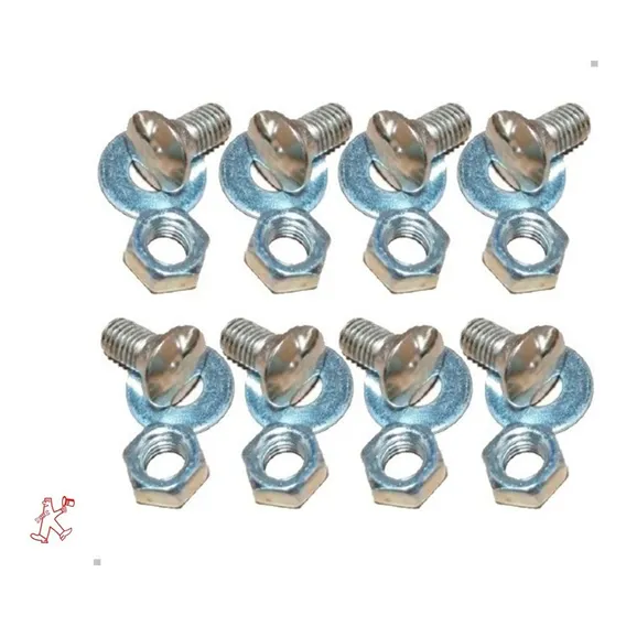 Kit Parafuso Cromado P/ 2 Parachoque Fusca 80/87 8pcs Porca Foto 1