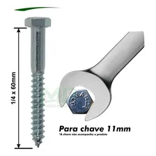 Kit Parafuso Sextavado Soberba 1/4 X60 Bucha 10 Arruela 50pç Foto mini 3