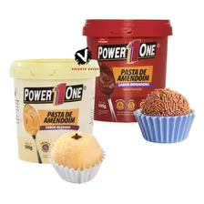 Kit Pasta De Amendoim Beijinho E Brigadeiro 500g Power1one Foto  mini 1