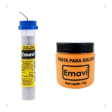 Kit Pasta De Solda 110g + Tubo De Estanho 25g Emavi Foto  mini 1