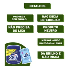Kit Pasta E Pedra De Polir E Lustrar Fogões A Lenha E Chapas Foto mini 4