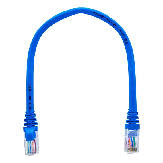 Kit Patch Cord 100% Cobre Cat5e Azul 30 Cm Utp Lan 30un Foto 1