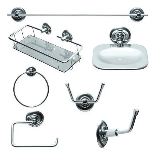 Kit P/banheiro Inox Completo 7 Peças 5 Anos De Foto 1