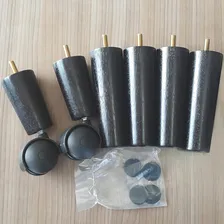 Kit Pe Para Cama Box Cama De Solteiro 4 Pé Palito 2 Rodizios Foto mini  3