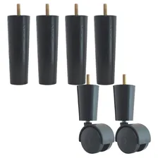 Kit Pe Para Cama Box Cama De Solteiro 4 Pé Palito 2 Rodizios Foto  mini 1