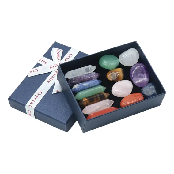 Kit Pedras Cristais Naturais Energéticas De 7 Chakras Foto 1