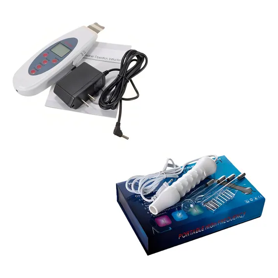 Kit Peeling Ultrassônico + Alta Freqüência 4 Eletr - Bivolt Foto 1