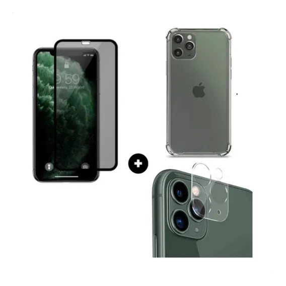 Kit Película Privacidade+película 3d Camera E Capa P/ Ipho Foto 1