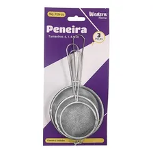 Kit Peneira Em Inox Com 3 Peças Foto mini  3