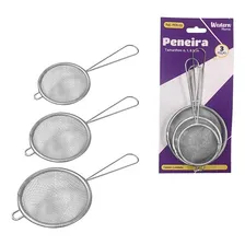 Kit Peneira Em Inox Com 3 Peças Foto  mini 1