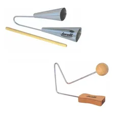 Kit Percussionista Com Queixada E Agogo Cromado Foto mini  2