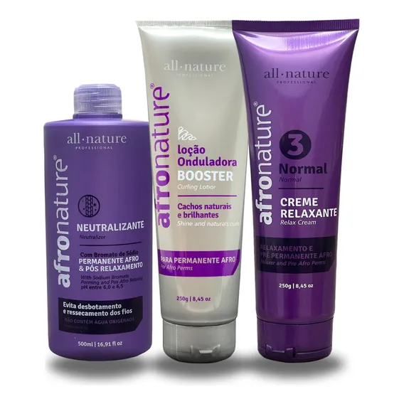 Kit Permanente Relaxamento Afro Nature All Nature Normal NÂș3 Foto 1