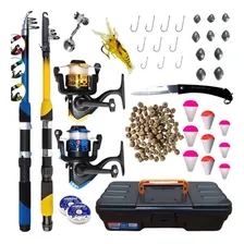Kit Pesca 2 Varas + 2 Molinetes Ultra Light + Acessórios Foto  mini 1